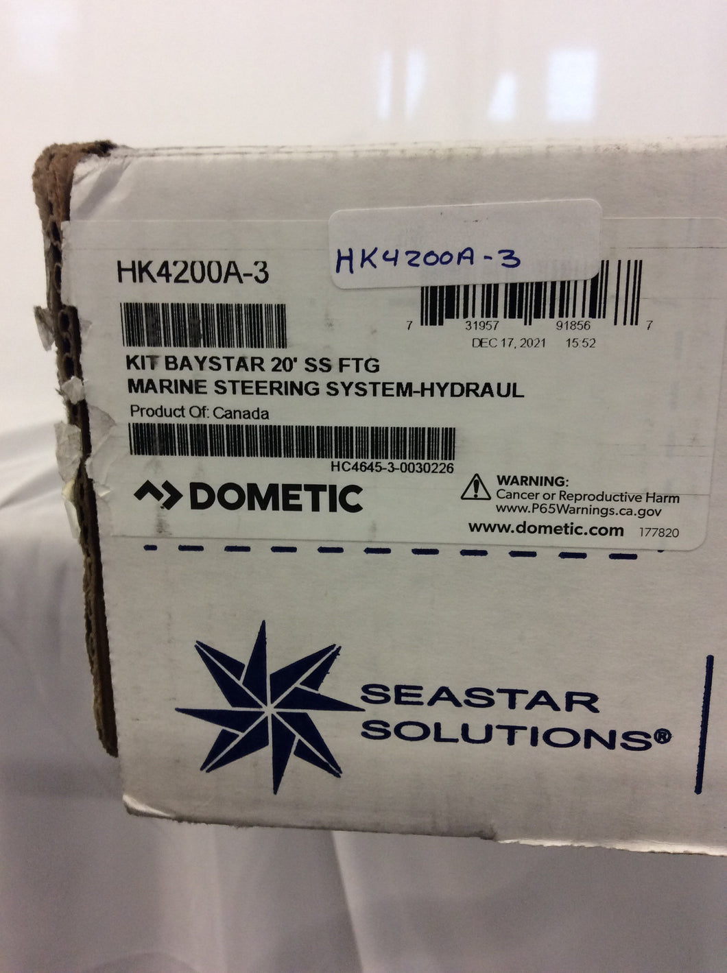 Seastar Solutions Baystar 20' Hydraulic Marine Steering System HK4200A-3