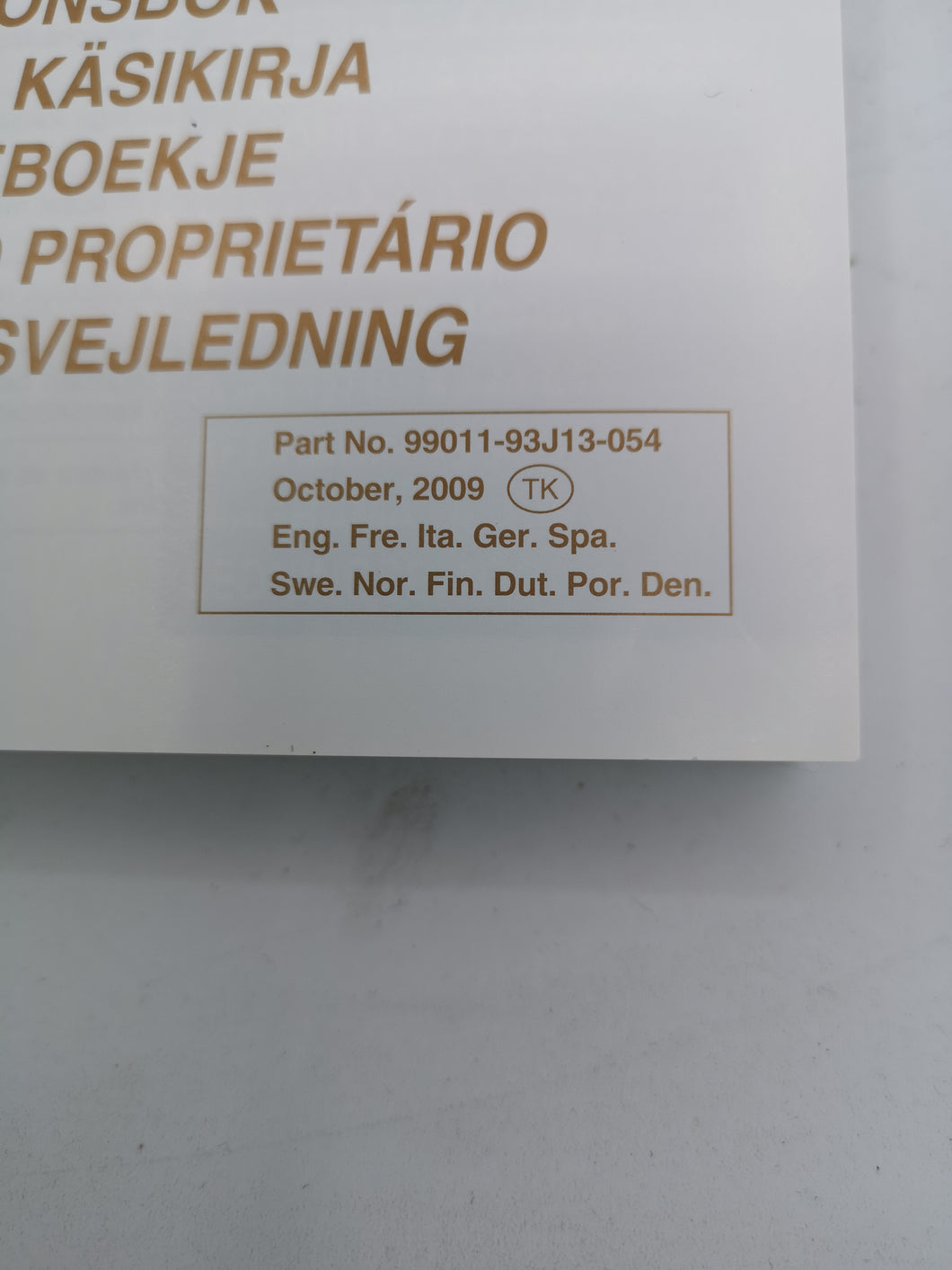 Suzuki Owners Manual 99011-93J13-054